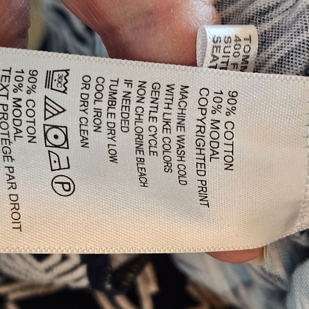 Tommy Bahama Floral Embroidered Tunic Hoani Hibiscus Navy Medium Cotton Modal - Picture 9 of 11